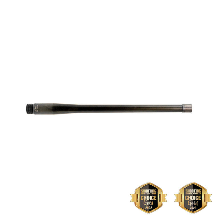 Introducing the Faxon Firearms 16" Medium Sporter Profile, 8.6 BLK, 416R, Nitride, FX7 Prefit Bolt Action Barrel, crafted for shooters seeking precision and durability. Made from superior 416-R stainless steel, this barrel is built to resist wear and corrosion, ensuring long-lasting performance. Featuring 5R button rifling, known for its effectiveness in reducing bullet deformation and enhancing fit, it promises improved accuracy. The barrel is meticulously honed and lapped, resulting in a smooth bore for consistent, precise shooting. Chambered in 8.6 BLK with a 1:3 twist rate, it's tailored for optimal performance with heavy bullets, suitable for hunting and long-range shooting. The 16-inch length and medium sporter profile offer an excellent balance between handling and ballistic efficiency. A salt bath nitride finish provides extra durability and resistance to harsh conditions. It comes with an M18x1.5 RH muzzle thread and a tapered shoulder, including a taper adapter for easy attachment of accessories. Subjected to magnetic particle inspection to ensure top quality, and featuring a recessed target crown to protect rifling and enhance accuracy, this barrel is compatible with Faxon FX7 action and similar systems, making it an ideal choice for enhancing bolt action rifles with advanced performance features.