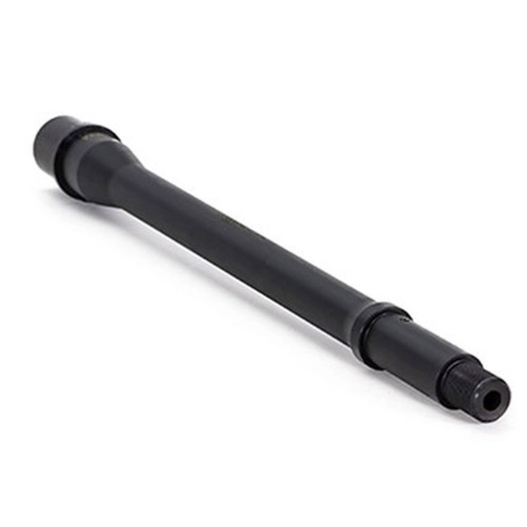 Faxon Firearms Duty Series 11.5-inch Gunner barrel for AR-15, designed for 5.56 NATO, integrates a mid-length gas system, made from high-strength 4150 steel with QPQ Nitride coating for durability, with a 1:8 twist rate for reliable bullet stabilization, button rifled for precision, and a 1/2-28 TPI muzzle thread for compatibility with various muzzle devices.