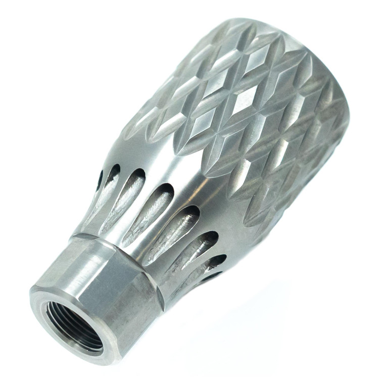 Faxon Rowdy Pineapple 5.56 Venturi stainless steel muzzle device, 1/2x28 direct thread