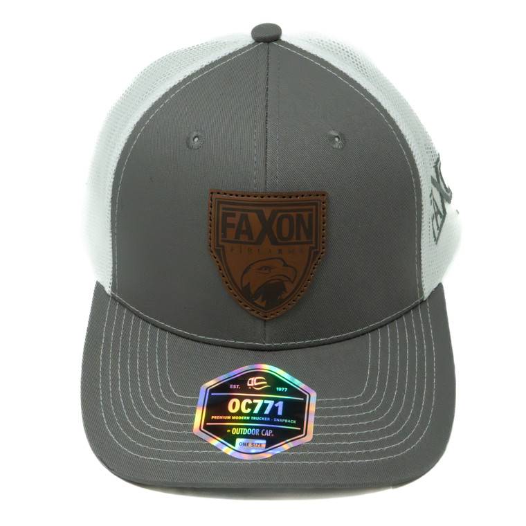 Faxon Charcoal/White Hat - Shield Logo