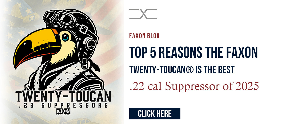 Top 5 Reasons the Faxon Twenty-Toucan® is the Best .22 Cal Suppressor of 2025 If you're in the market for a high-performance .22 suppressor that combines versatility, sound suppression, and rugged design, the Faxon Twenty-Toucan® deserves your attention. Designed for .22 LR, .22 Mag, and 5.7x28mm, this modular suppressor delivers the features serious shooters want. Here's why it stands out from the competition: