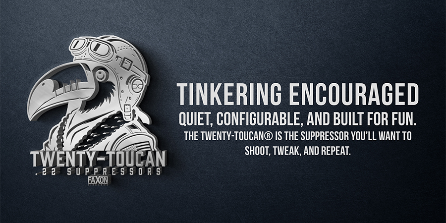 quiet, configurable, and built for fun. the twenty-toucan® is the suppressor you’ll want to shoot, tweak, and repeat.
