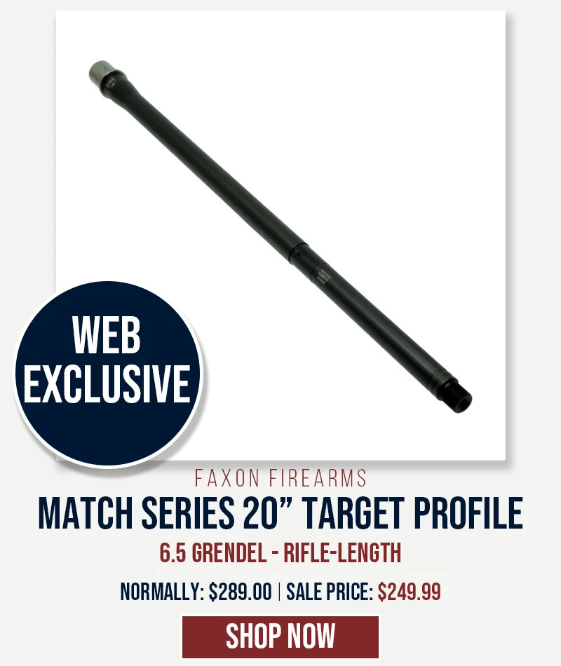 WEBSITE EXCLUSIVE: Limited Edition Match Series Target Profile 20" Rifle-Length 6.5 Grendel AR15 Barrel