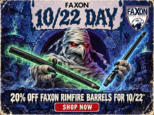 20% OFF FAXON RIMFIRE BARRELS FOR 10/22 - SHOP NOW
