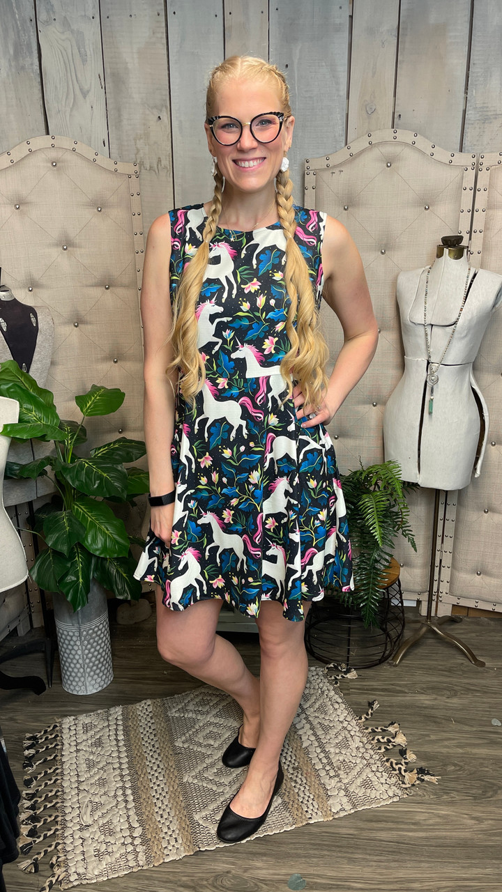 Unicorn print sales dress ladies