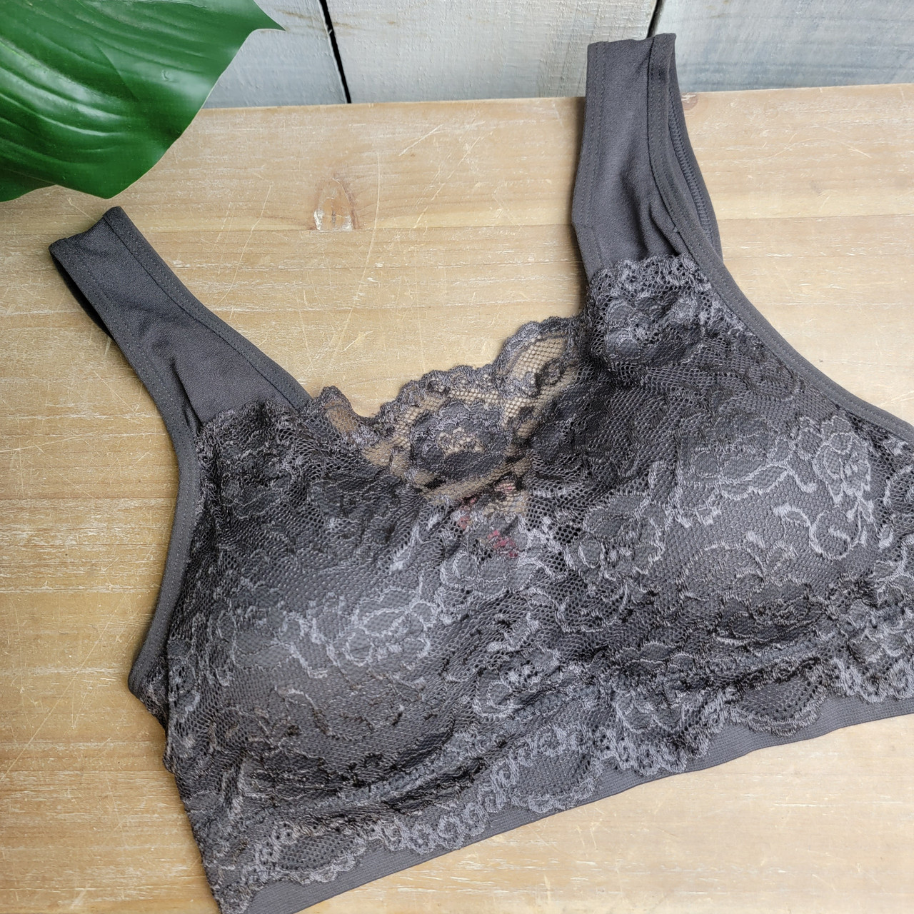 Stretch lace Bralette w/ removeable pads - Ash Grey