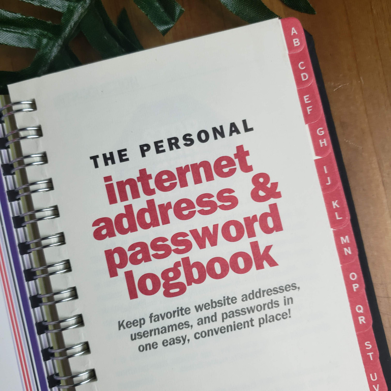 Internet Address & Password Logbook - Black - mulberrycottage