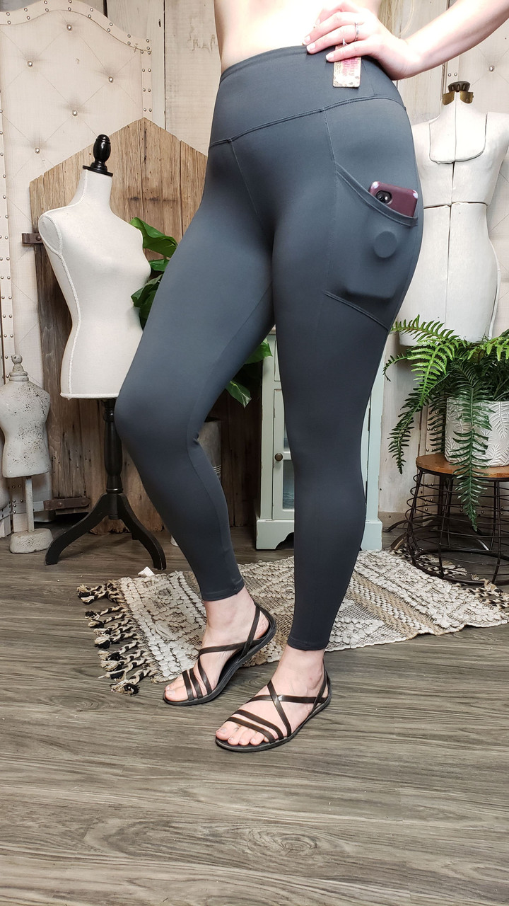 Buttery Soft Yoga Pocket Legging - Ash Grey - mulberrycottage