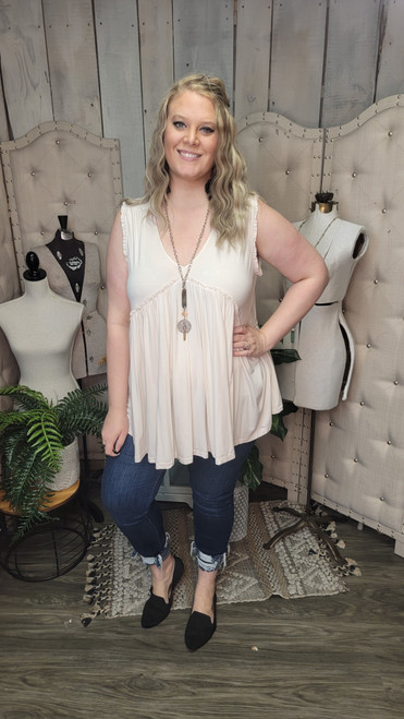 Curvy Sadie Tank-Almond