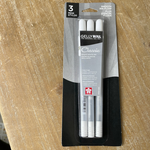 Gelly Roll Classic Pen, Bright White - 3 pens