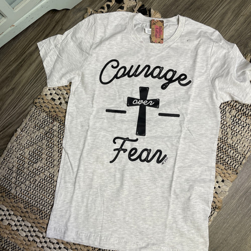 Courage Over Fear Tee-Ash