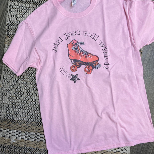 Roll With It Tee-Pink