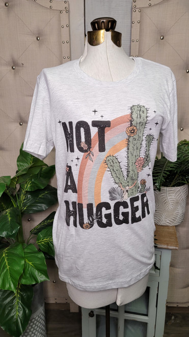 Not A Hugger Tee-Ash Grey