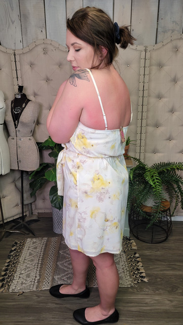 Ruffled Sundress-Ivory/Yellow