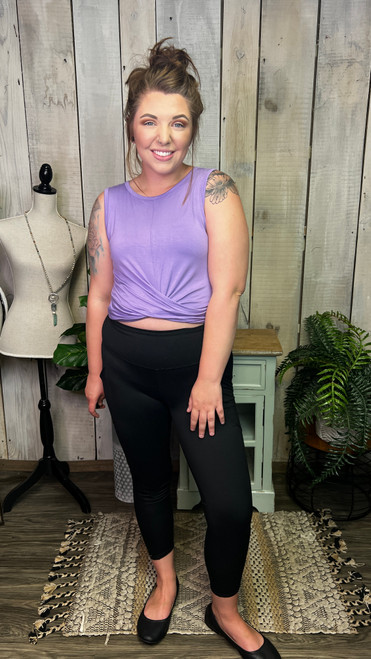 Basic Crop Top-Lavender