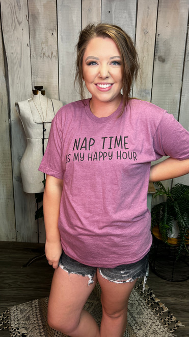 Nap Time is My Happy Hour Tee-H.Plum