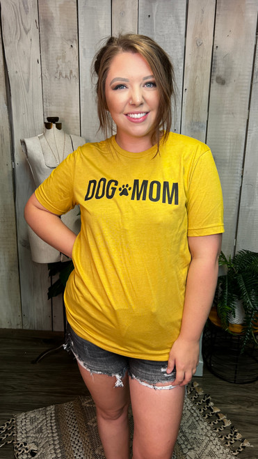 Dog Mom Tee-H.Mustard