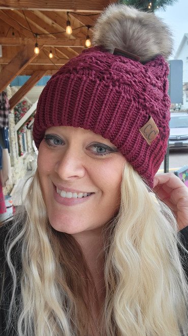 Chunky Cozy Beanie-Burgundy