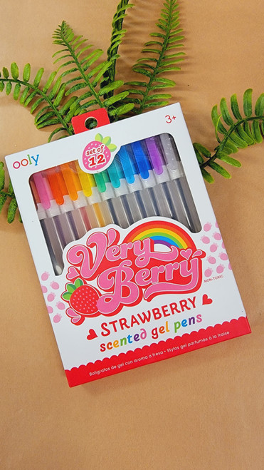 Very Berry Strawberry Scented Gel Pens-Set of 12