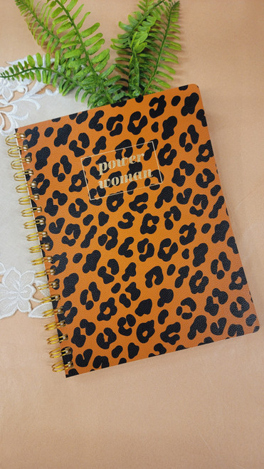 Leopard Print 8x10 Vegan Leather Journal