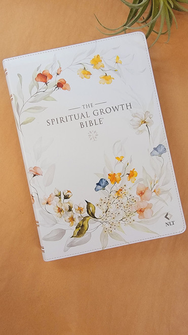 Spiritual Growth Bible NLT-Cream Floral