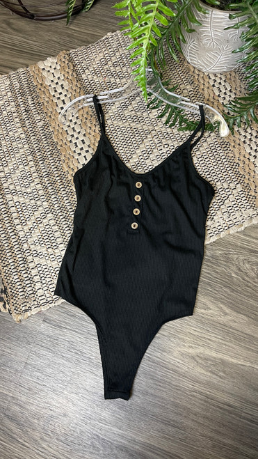 Ribbed BodySuit-Black