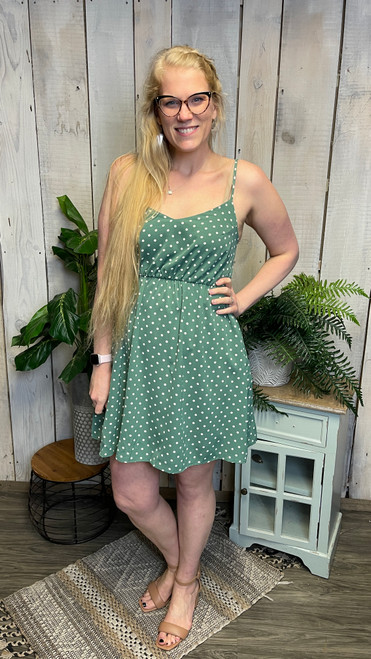 Jade Polka Dot Mini Dress