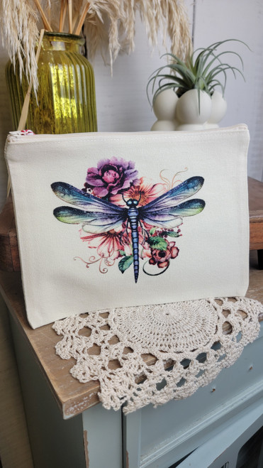 Zipper Bag-Dragonfly Floral