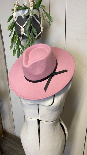 Leather Strap Hat-Pink