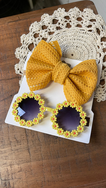 Flower Glasses and Headband Set-Yellow