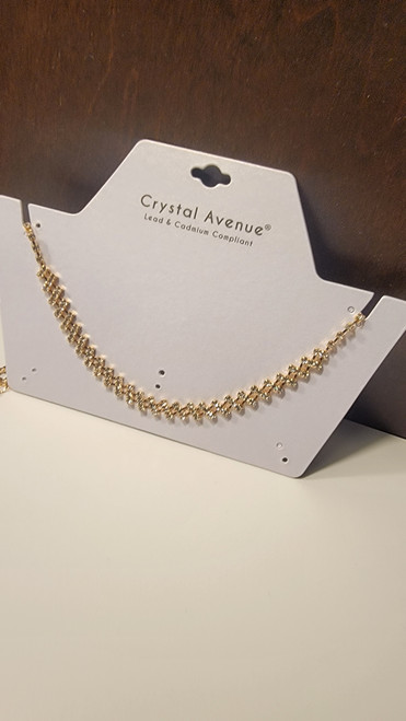 Gold Crystal Chain Necklace