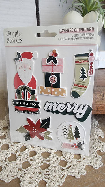 Layered Chipboard-Boho Christmas