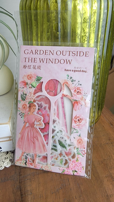 Garden Outside The Window Stickers-Pink