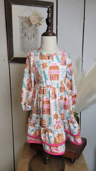 Girls Gingerbread House Dress