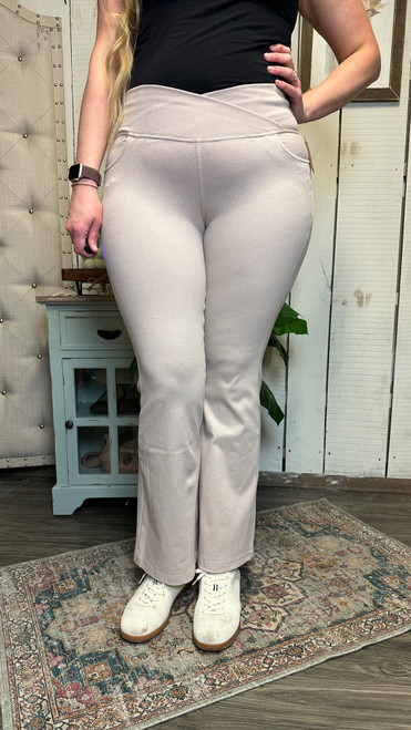 Flare Jegging-Dusty Taupe