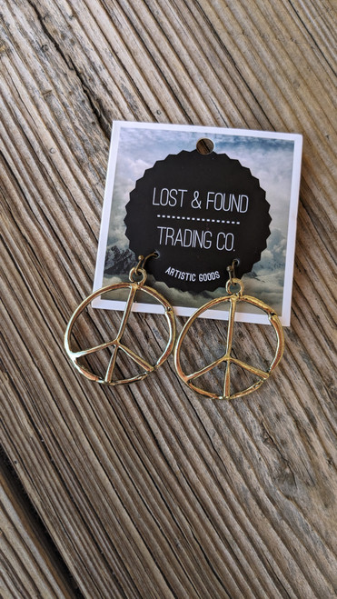 Gold Peace Earrings