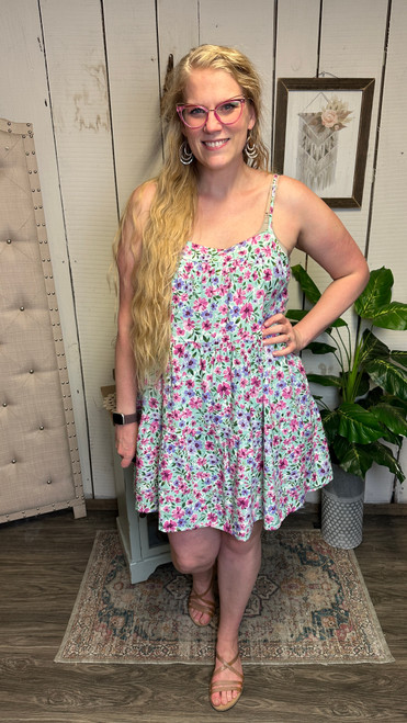 Ditsy Mint Floral Dress