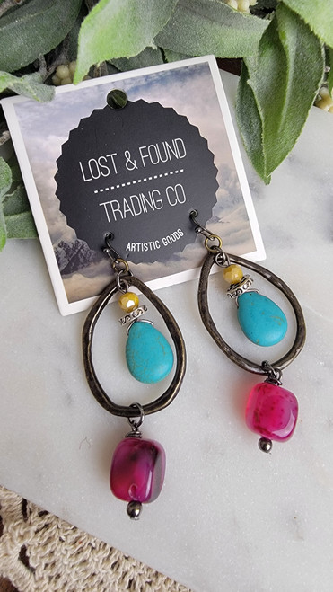 Boho Teal Earrings