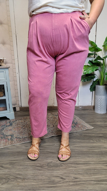 Curvy Jogger Pant-French Pink