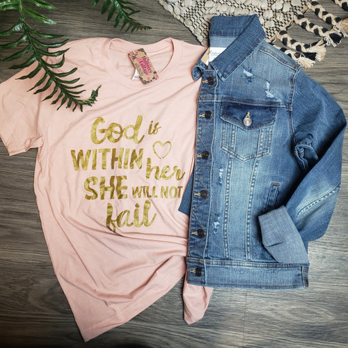 God is within her Tee-Peach