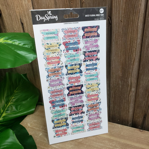 Ditzy Floral Bible Tabs-Cardstock Stickers