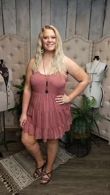 Curvy Anna Dress-Rose