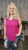 Curvy Basic Lux V-Neck Tank-Magenta