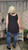 Curvy Bamboo V-Neck Tank-Black