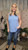 Curvy Basic V-Neck Tank-Spring Blue