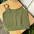 Ribbed Seamless Crop Cami-Ash Olive