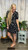 Short Sleeve Polka Dot Mini Dress-Black