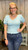 Ribbed Bubble Sleeve Crop-LT.Blue