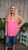 Curvy Button Front Babydoll Tank-Neon Pink