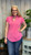 Ruffled V-Neck Short Sleeve-Fuchsia